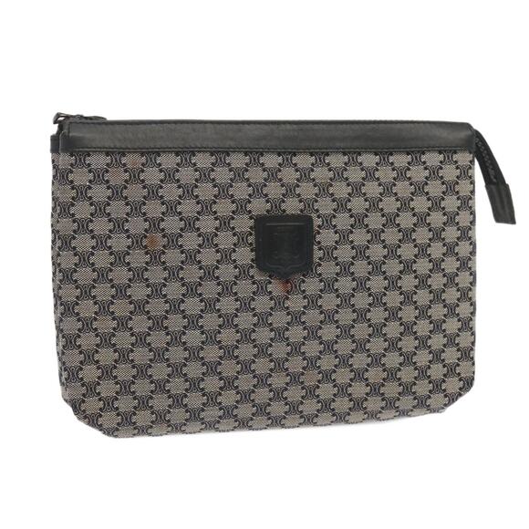 CELINE Macadam Canvas Clutch Bag Navy - Picture 1 of 16